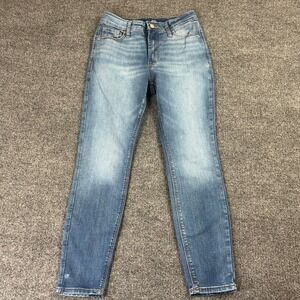 Old Navy Rockstar Super Skinny Jeans Women 6 Short Blue High Rise Stretch Casual